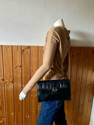 Borsa vera pelle vintage catenella oro