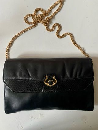 Borsa vera pelle vintage catenella oro