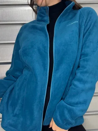 Giacca in pile Columbia zip donna blu
