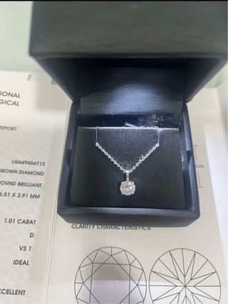 Colgante Oro Blanco Diamante 1.01ct