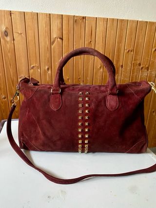 Borsa Almala pelle scamosciata borchie