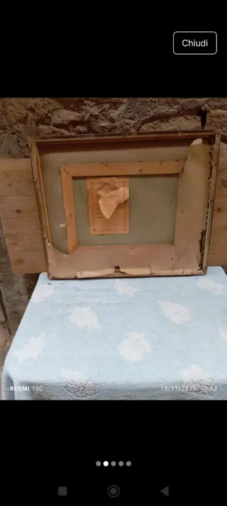 Quadro antico paesaggio con casa