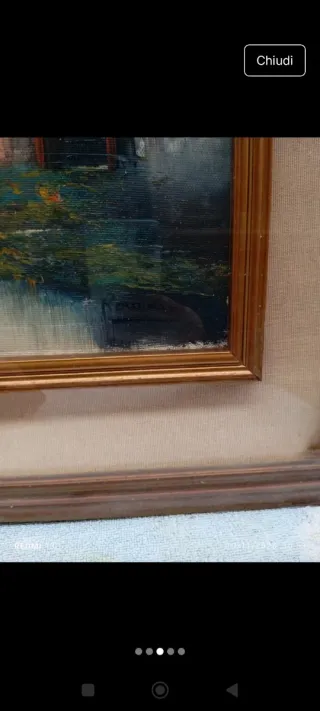 Quadro antico paesaggio con casa