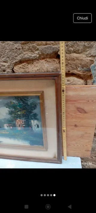 Quadro antico paesaggio con casa