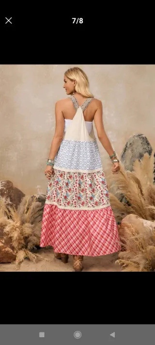 Vestido falda/peto boho multicolor