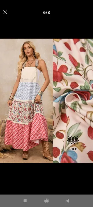 Vestido falda/peto boho multicolor