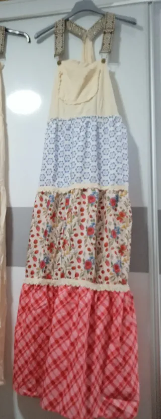 Vestido falda/peto boho multicolor