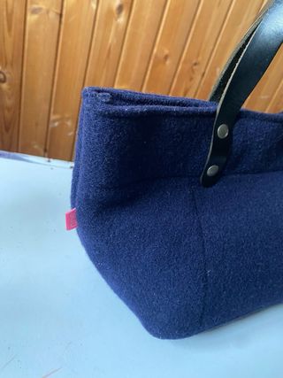 Borsa Sud lana e pelle blu