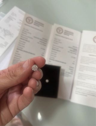 Pendientes Diamante Oro Blanco IGI dormilonas