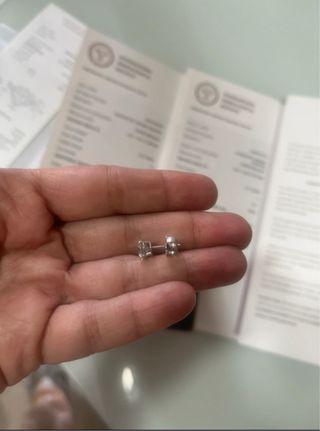 Pendientes Diamante Oro Blanco IGI dormilonas