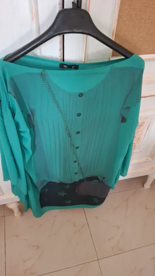 Blusa DEMO Talla Única Verde Azulado