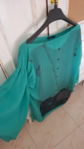 Blusa DEMO Talla Única Verde Azulado