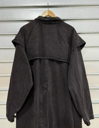 Cappotto Woolrich Denim Pelle Nero Donna