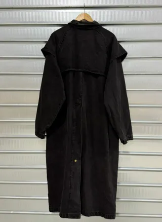 Cappotto Woolrich Denim Pelle Nero Donna