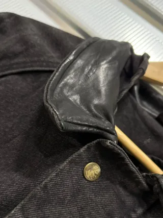 Cappotto Woolrich Denim Pelle Nero Donna