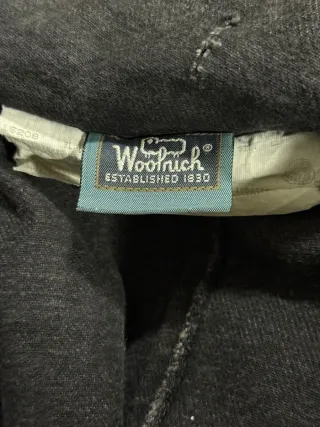 Cappotto Woolrich Denim Pelle Nero Donna