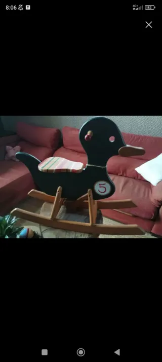 CABALLITO BALANCÍN DECORADO A MANO.