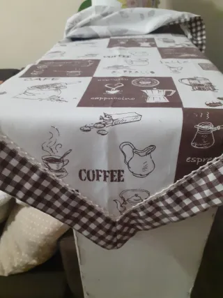 Runner da tavola caffè marrone e bianco 150x 50