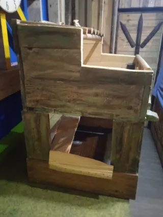 Caseta Hamster Madera Marrón/Verde