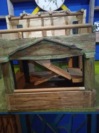 Caseta Hamster Madera Marrón/Verde