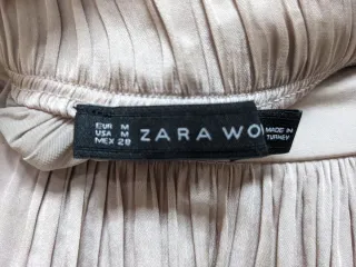 Falda larga plisada rosa palo