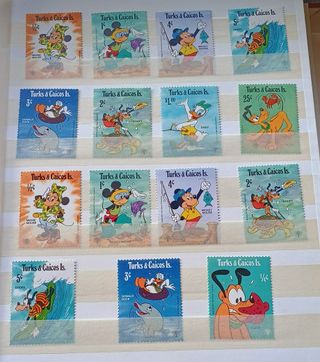 Lote Sellos Disney Turks & Caicos Is.