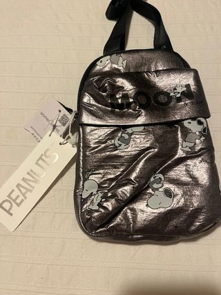 Bolso Pequeño Snoopy Sport Negro y Plateado