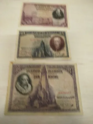 3 Billetes Banco de España Pesetas