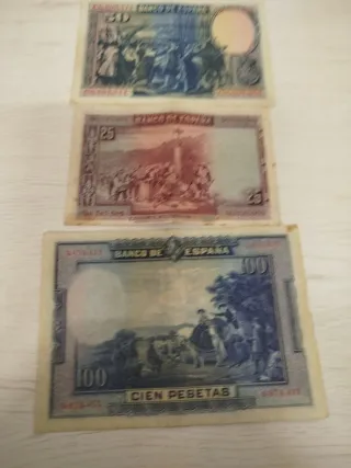 3 Billetes Banco de España Pesetas