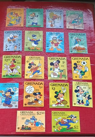 Lote 18 Sellos Disney Grenada