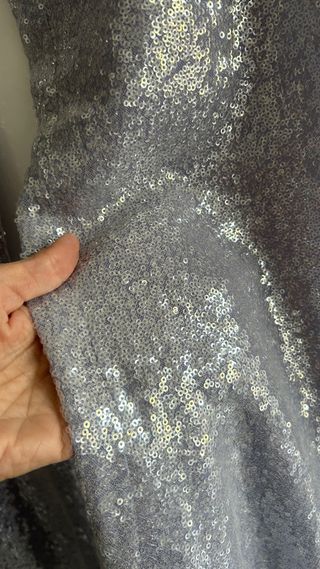 Pantalones lentejuelas Mango plateados nuevos