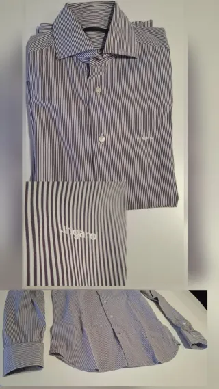 Camisa Ungaro Italiana Talla 39 M Rayas