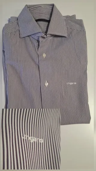 Camisa Ungaro Italiana Talla 39 M Rayas