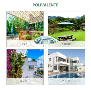 Sombrilla Playa Ø180cm Techo Inclinable