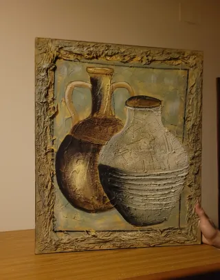 Quadro decorativo vasi terracotta