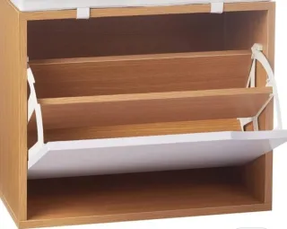 Banco zapatero madera y blanco