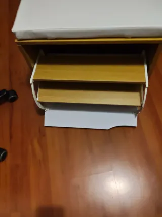 Banco zapatero madera y blanco