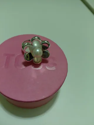 Anillo Tous Flor Perla Plata