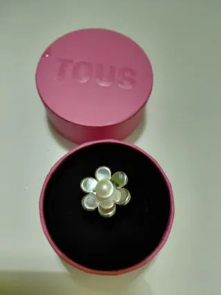 Anillo Tous Flor Perla Plata