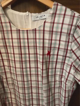 Vestido La Jaca cuadros rojo y blanco