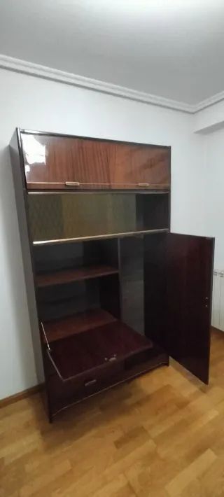 Conjunto armarios Vintage madera y cristal