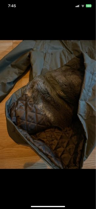 Abrigo mujer verde militar con cinturón