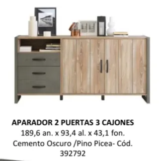 Aparador Verona Madera y Metal