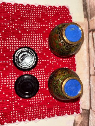 Coppia di vasi asiatici Cloisonné vintage