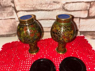 Coppia di vasi asiatici Cloisonné vintage