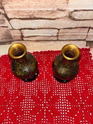 Coppia di vasi asiatici Cloisonné vintage