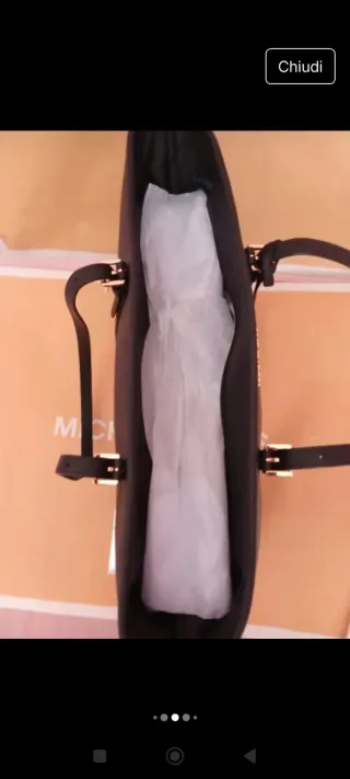 Borsa tote Michael Kors nera con dettagli oro