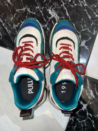 Zapatillas Pull&Bear Teal y Blanco