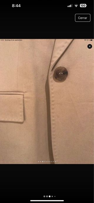 Traje de chaqueta y pantalón beige