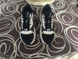 Zapatos Buffalo Plataforma Negros y Blancos 38